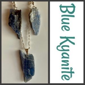 Raw Blue Kyanite Necklace & Earrings Set - NEW